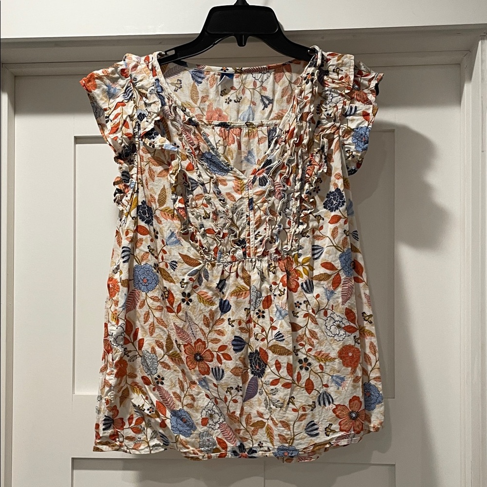 Old Navy Multicolor Floral Ruffle Blouse - size M